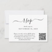 Chic Foto QR Code Wedding RSVP Karte (Vorderseite)