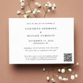Chic Foto QR Code Wedding Save The Date