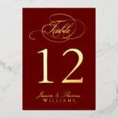 Chic Foto Real Foil Tischnummer Cards (Vorderseite)