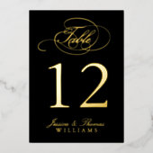 Chic Foto Real Foil Tischnummer Cards (Vorderseite)