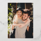 Chic Foto Real Foil Tischnummer Cards (Rückseite)