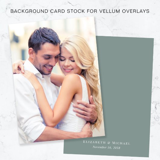 Chic Foto Sage Background for Vellum Overlay Einladung