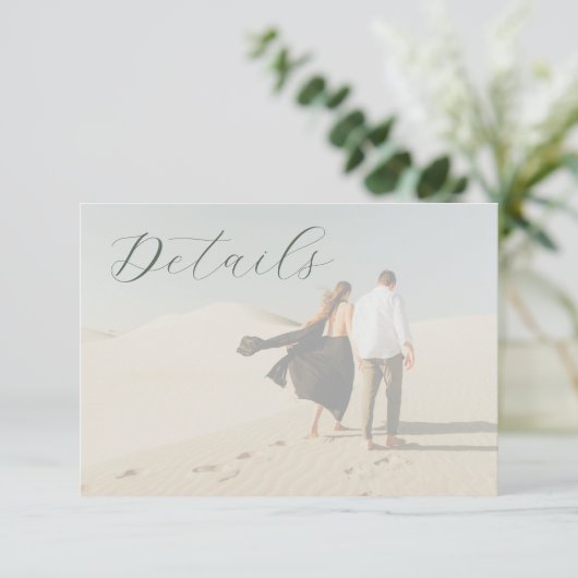 Chic Foto Sage Green Calligraphy UAWG Begleitkarte (Stehend Vorderseite)