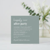 Chic Foto Sage Green Wedding Empfang Einladung (Stehend Vorderseite)