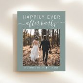 Chic Foto Sage Green Wedding Reception Einladung