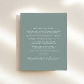 Chic Foto Sage Green Wedding Reception Einladung