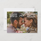 Chic Foto SAVE THE DATE Hochzeittypografie (Vorderseite)