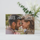 Chic Foto SAVE THE DATE Hochzeittypografie (Stehend Vorderseite)