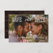 Chic Foto SAVE THE DATE Hochzeittypografie (Vorne/Hinten)
