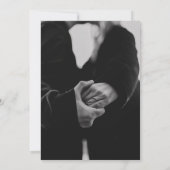 Chic Foto Schwarz-weiß Wedding Einladung (Rückseite)