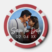 Chic Foto Script Wedding Save the Date Pokerchips (Rückseite)