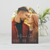 Chic Foto Supérieur Verti Save the Date Arc Einladung (Stehend Vorderseite)