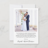 Chic Foto Wedding Dankeskarte (Rückseite)