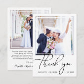 Chic Foto Wedding Dankeskarte (Vorne/Hinten)