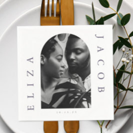 Chic Foto Wedding Date Serviette