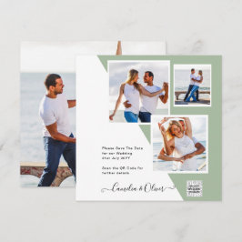 Chic Foto Wedding Invite QR Code Gerettet Datum Gr