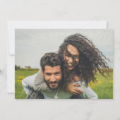 Chic Foto Wedding Invite QR Code Gerettet Datum Gr Einladung (Rückseite)