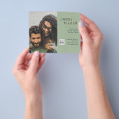 Chic Foto Wedding Invite QR Code Gerettet Datum Gr Flyer (Gruppe)