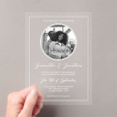 Chic Foto White Calligraphy Script Wedding Acryleinladungen (Insitu (Handheld))