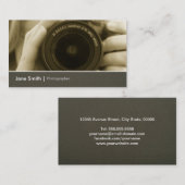 Chic Fotograf Fotojournalist Camera Lens Visitenkarte (Vorne/Hinten)