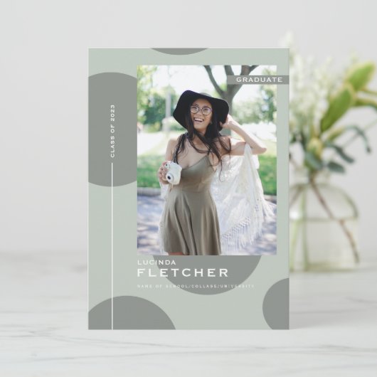 Chic Fotovorlage Graduate Party Einladung (Stehend Vorderseite)