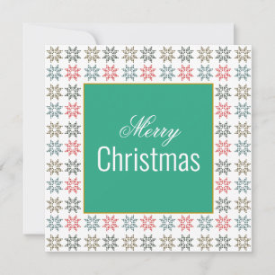Chic Four Poinsettia Motif Weihnachten, Personalis Karte
