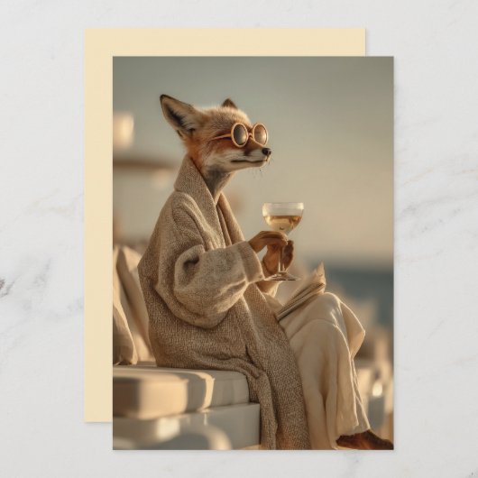 Chic Fox Relaxen im Stil Einladung (Vorne/Hinten)