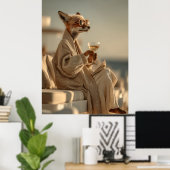 Chic Fox Relaxen im Stil Poster (Heimbüro)