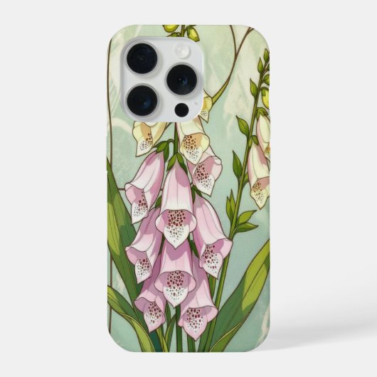 Chic foxgloves lily of the valley stained Glass iPhone Hülle (Rückseite)