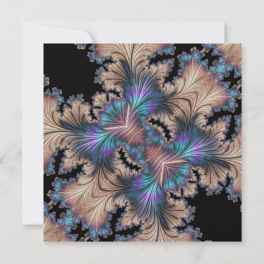 Chic Fraktal Hochzeit Einladung (Rückseite)