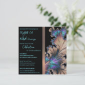 Chic Fraktal Hochzeit Einladung (Stehend Vorderseite)