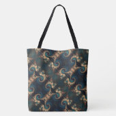 Chic Fraktal Mit Monogramm Tote Bag Tasche (Rückseite)