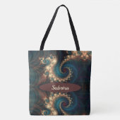 Chic Fraktal Mit Monogramm Tote Bag Tasche (Vorderseite)