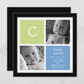 Chic Frame Baby Boy Geburtsankündigung Ankündigung (Vorne/Hinten)