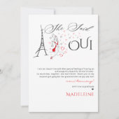 Chic Französisch Pariser sie sagte Oui Brautparty Dankeskarte (Vorderseite)