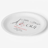 Chic Französisch Pariser sie sagte Oui Brautparty Pappteller (Schrägansicht)