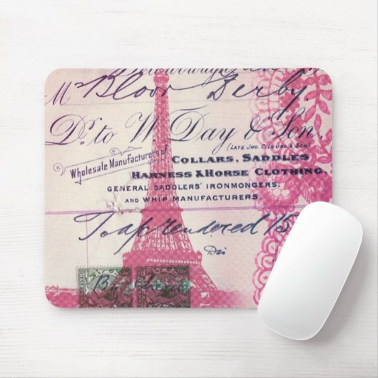 Chic-französische Skripte platzieren einen Pink-Pa Mousepad (Mit Mouse)