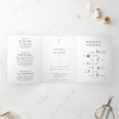 Chic französisches Foto in einer Hochzeitseinladun Dreifach Gefaltete Karte (Innenseite)