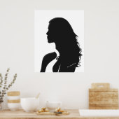 Chic Frauenprofil - Minimalistische zeitgenössisch Poster (Küche)