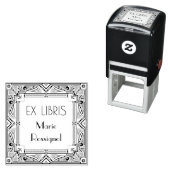Chic French Art Deco Typ Persönlicher Name Ex Libr Permastempel (Beispiel)