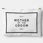 Chic French Black & White Mother of the Groom Zubehörtasche (Rückseite)