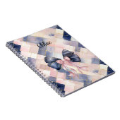 Chic French Blue Pink Bow Notizblock (Rechte Seite)