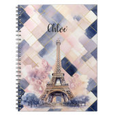 Chic French Blue Pink Eiffel Tower Notizblock (Vorderseite)