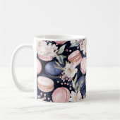 Chic French Blue Pink Macaroons Kaffeetasse (Links)