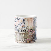 Chic French Blue Pink Paris Kaffeetasse (Mittel)