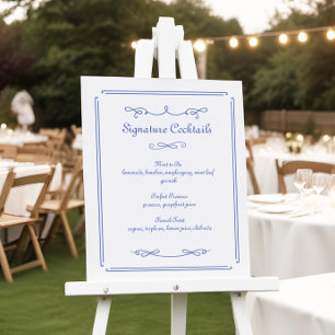 Chic French Blue Wedding Signature Cocktail Signat Fotodruck