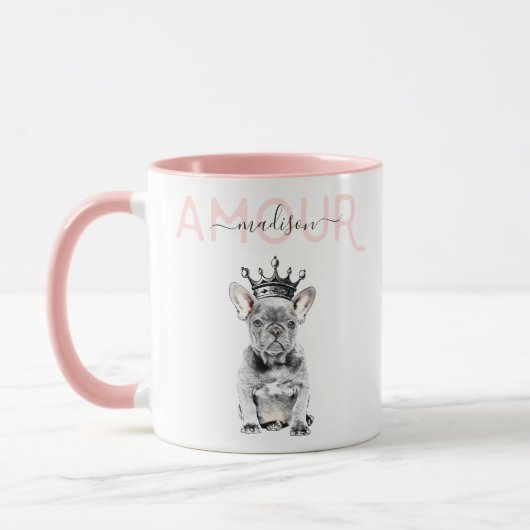 Chic French Bulldog Frenchie Liebe Royal Tasse (Links)