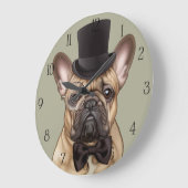 Chic French Bulldog Große Wanduhr (Winkel)