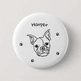 Chic French Bulldog Line Art: Bearbeiten Sie Ihren Button