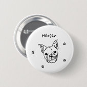 Chic French Bulldog Line Art: Bearbeiten Sie Ihren Button (Vorne & Hinten)